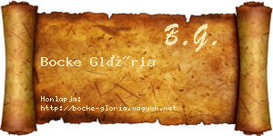 Bocke Glória névjegykártya